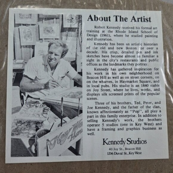 Vintage Robert Edward Kennedy Print View of Long Wharf Boston - Picture 3 of 3